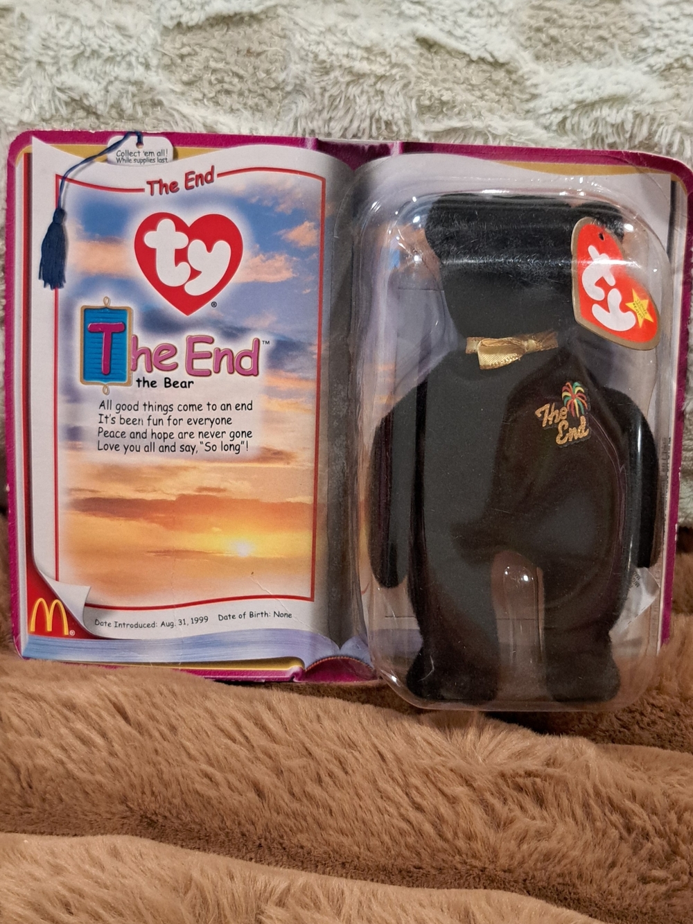 RARE McDonald’s TY 2000 "The End" Beanie Baby Bear - Factory Sealed